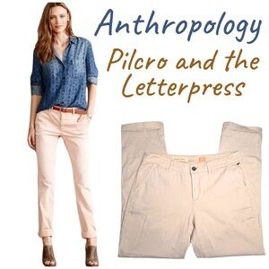 Anthropologie Pilcro Light Blush Tan Chino Pants, 30